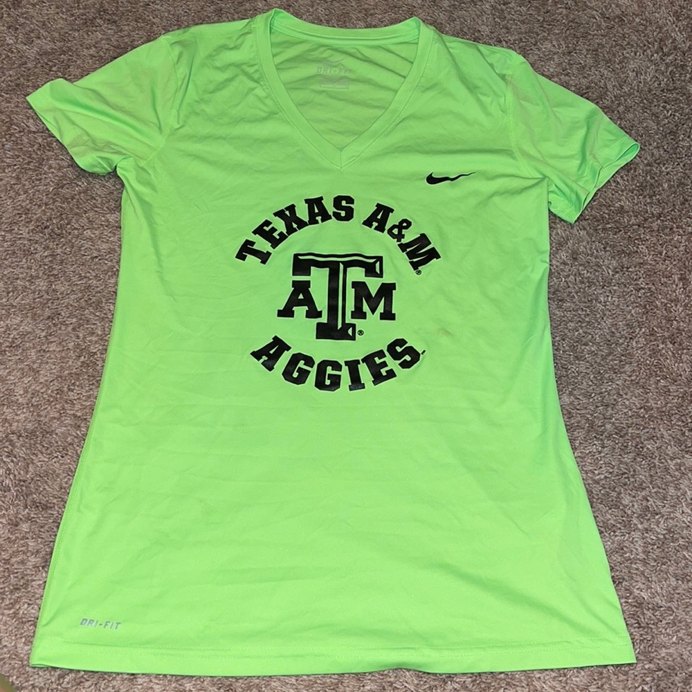 NIKE V-Neck Dri-Fit Shirt w/ Texas A&M Logo